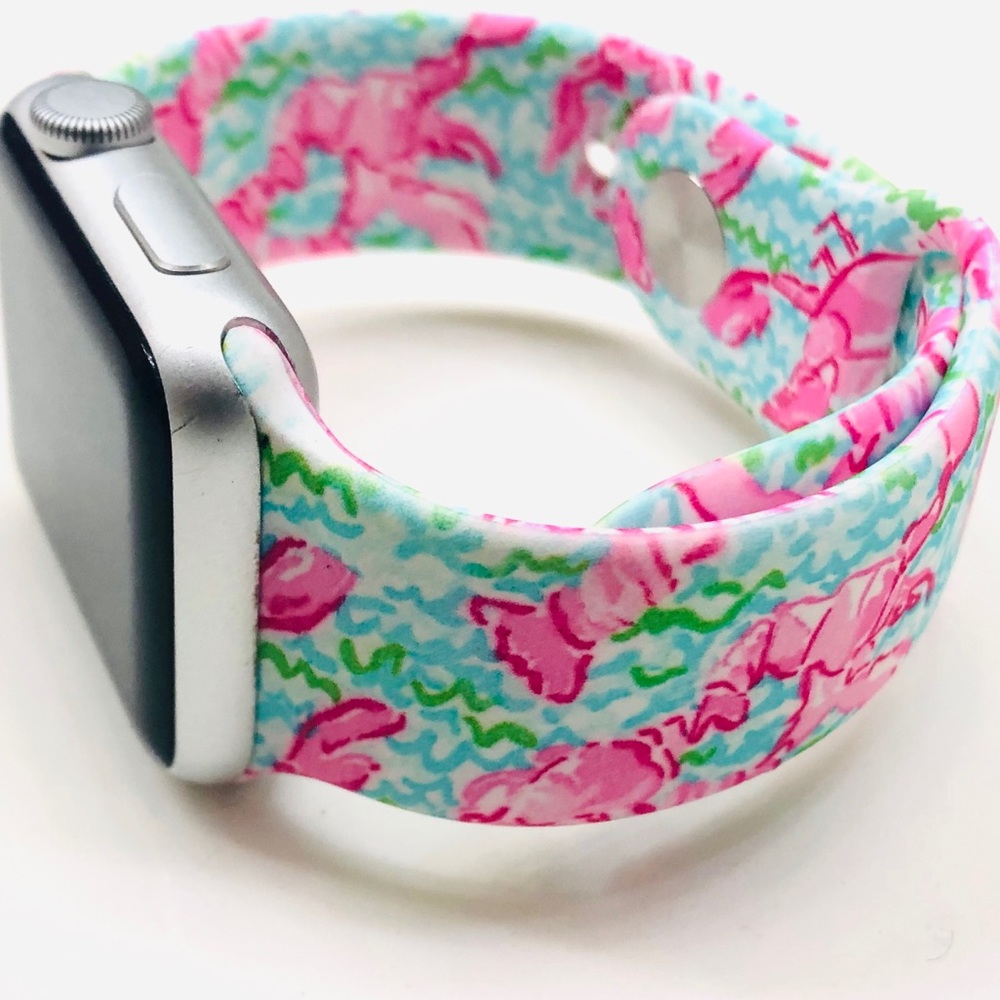 42/44mm Dual Print Lobster Fish Apple Watch Band M/L